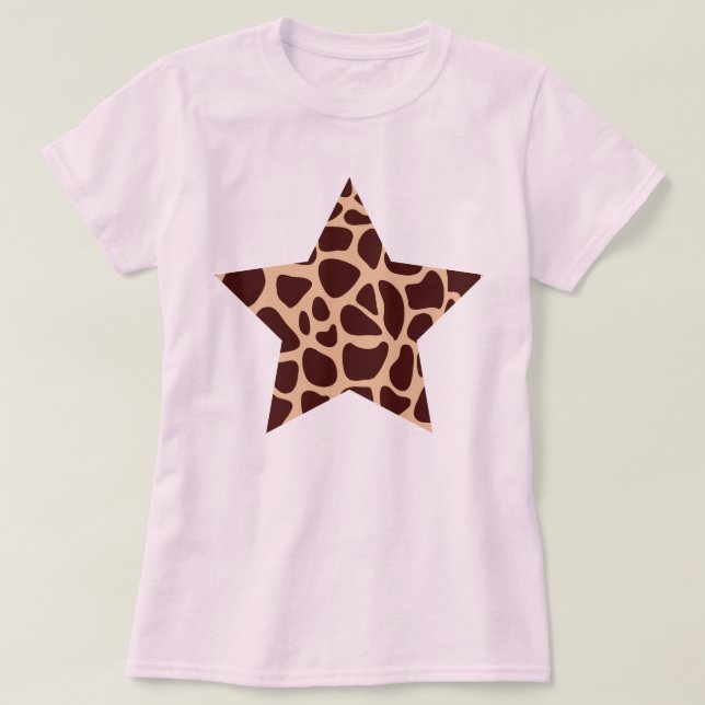 Girafftryck Stjärna T Shirt (Design framsida)