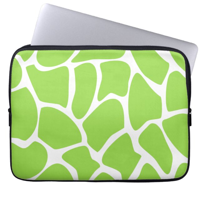 Girafftryckmönster i limefruktGreen. Laptop Sleeve (Framsidan)