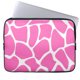Girafftryckmönster i ljus Pink. Laptop Sleeve
