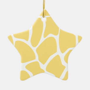 Girafftryckmönster i Yellow. Julgransprydnad Keramik