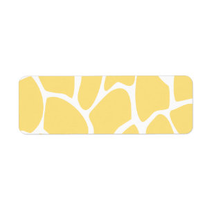 Girafftryckmönster i Yellow. Returadress Etikett