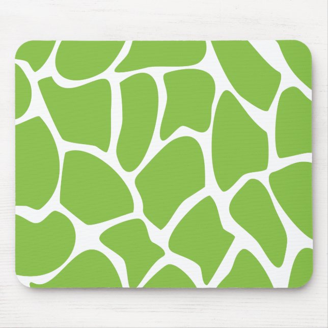Girafftryckmönster. SafariGreen. Musmatta (Framsidan)