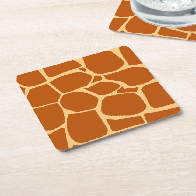 Girafftryckmönster Underlägg Papper Kvadrat (Vinklad)