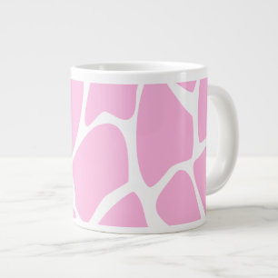 Girafftrycksmönster i godisrosa. jumbo mugg