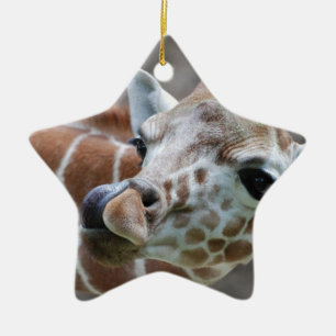Girafftungaprydnad Julgransprydnad Keramik