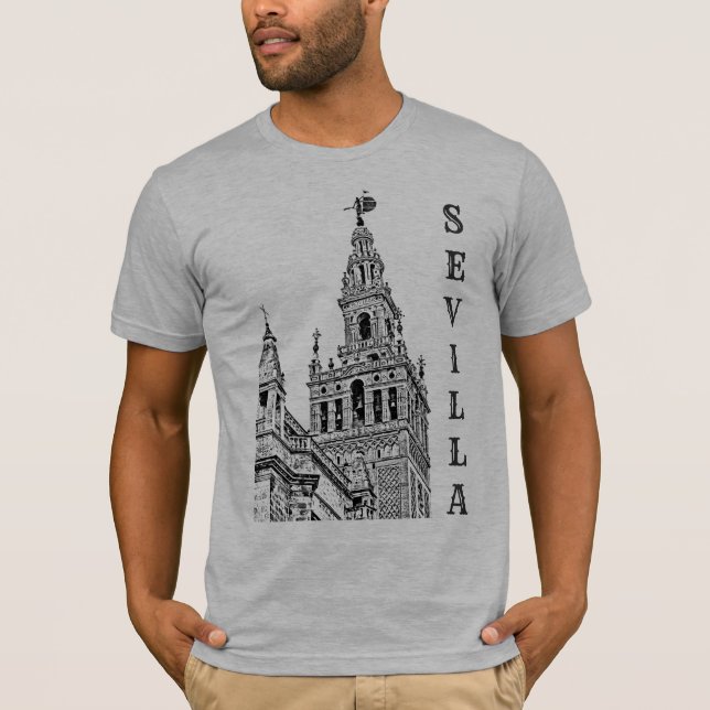 Giralda Sevilla-katedralen. Andalusien, Spanien. T T Shirt (Framsida)