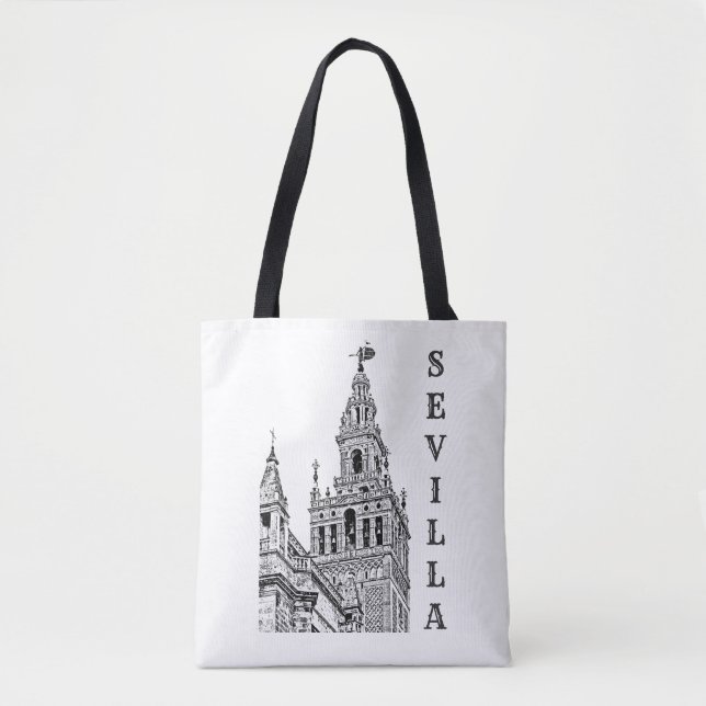 Giralda Sevilla-katedralen. Andalusien, Spanien. Tygkasse (Framsida)