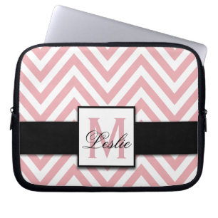 GIRALT PERSONLIG CORAL ROSA CHEVRON MÖNSTER LAPTOP FODRAL
