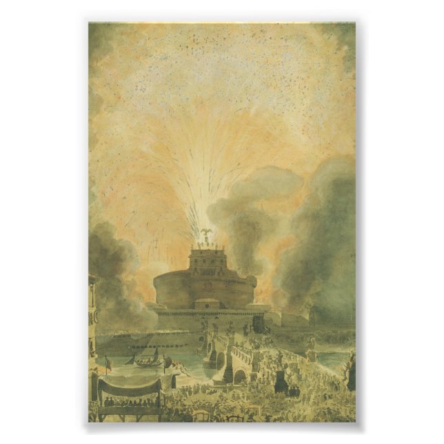 Girandola vid Castel Sant'Angelo Fototryck (Framsidan)