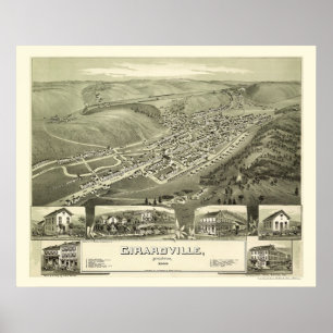 Girardville panorama- karta för PA - 1889 Poster