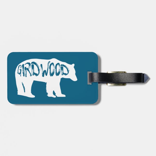 Girdwood Alaska Bear Bagagebricka (Baksida Vågrät)