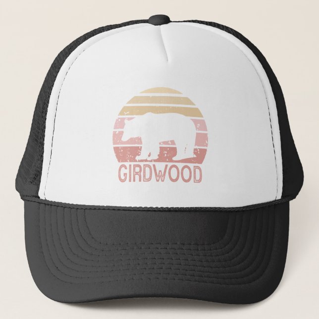 Girdwood Alaska Retro Bear Keps (Framsida)