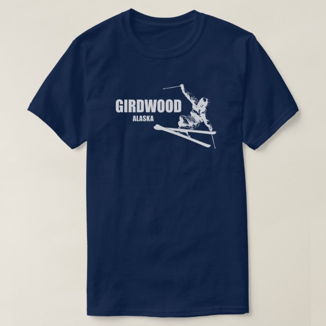 Girdwood Alaska Skier T Shirt (Design framsida)