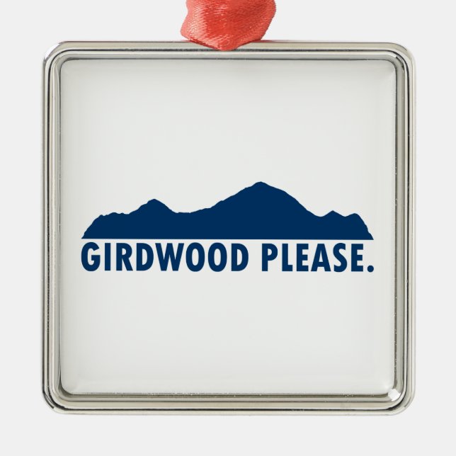 Girdwood Alaska, tack Julgransprydnad Metall (Framsidan)
