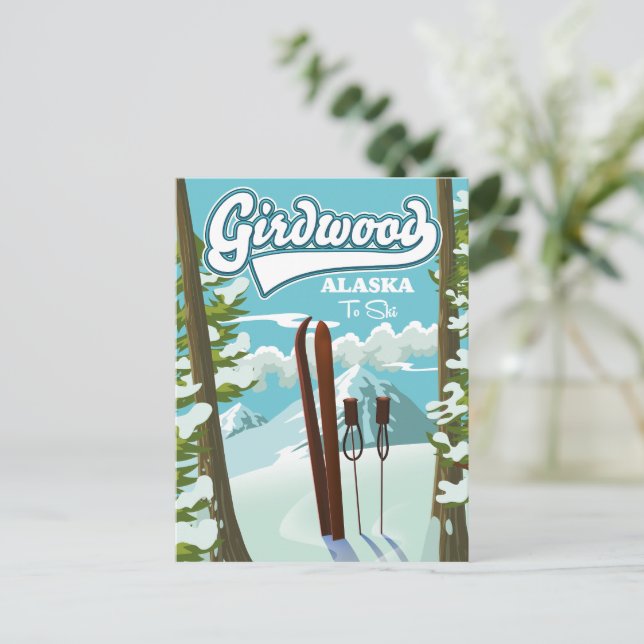 Girdwood Alaska to ski Vykort (Stående Fram)