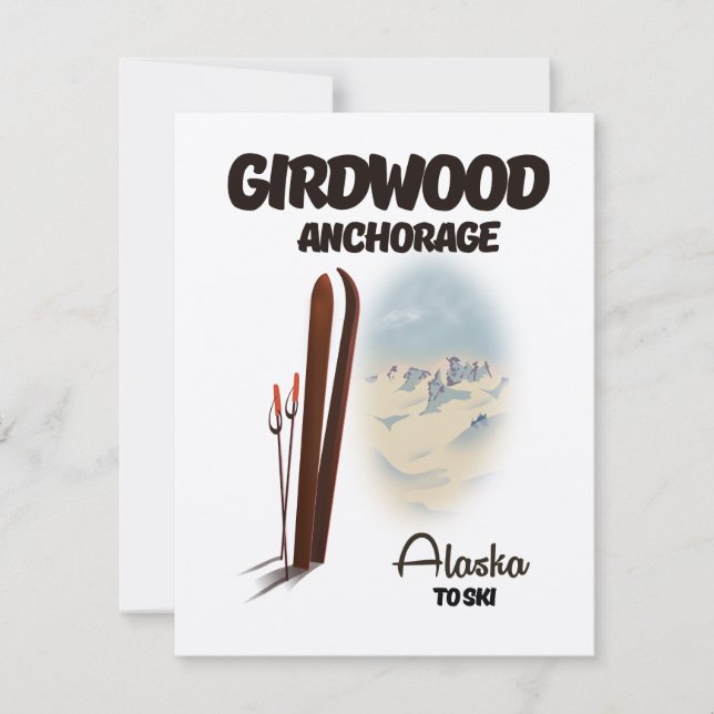 Girdwood-ankarplatsen Alaska ski poster (Framsida)