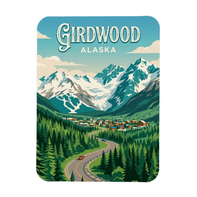 Girdwood USA Magnet (Vertikal)