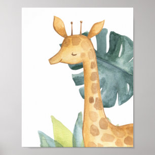 Girffe Safari Jungle Baby Nursery Skriv ut Poster