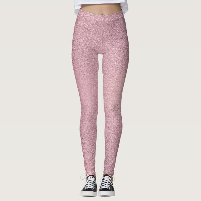 Girgig Rosa Glitter Struktur Leggings (Framsida)