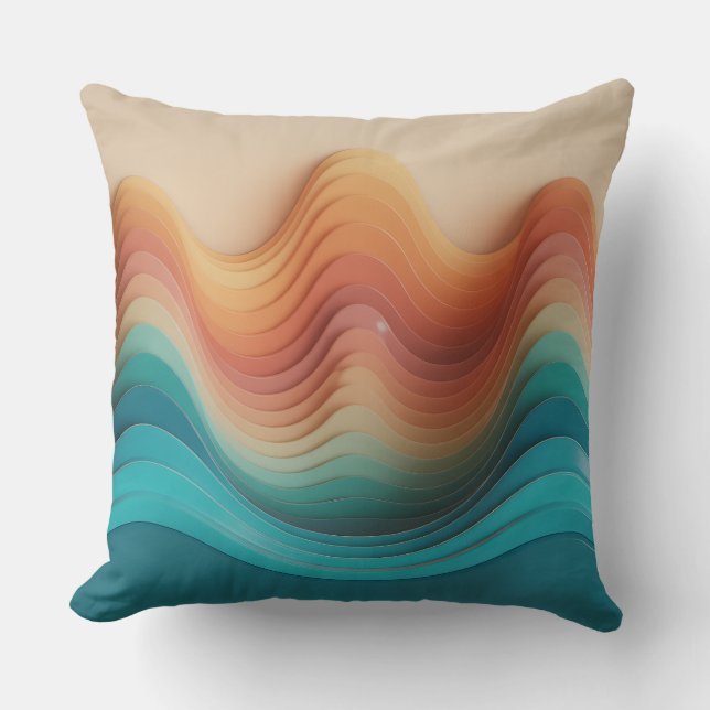 Giri Wave Relief 3D Batik-mönster Kudde (Framsida)