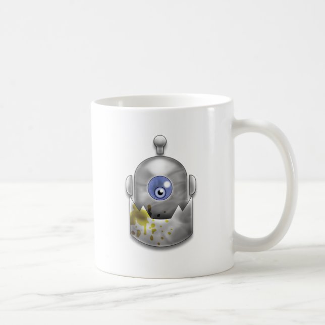 Girig robotlogotyp kaffemugg (Höger)