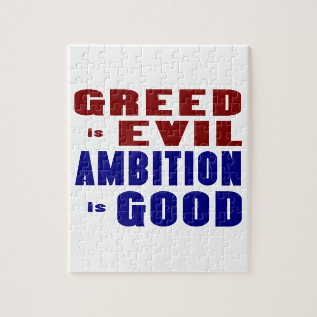 Girighet är ond ambition är bra pussel (Vertikal)