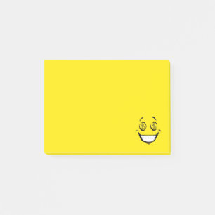 Girigt ansikte för pengarögagult post-it block