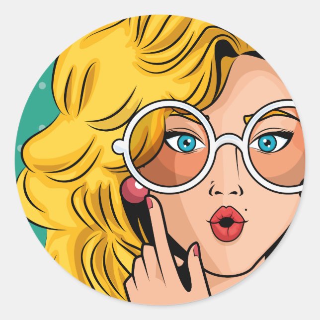 Girl #1 runt klistermärke (Framsida)