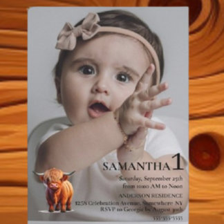  Girl 1st Birthday Celebration Inbjudningar