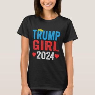 Girl 2024 Shirts Cute Trump Flagga Women Girls Kid T Shirt