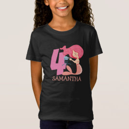 Girl 4e födelsedagen party sjöjungfru T-Shirt