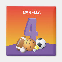 Girl 4e födelsedagen Sports Bollar