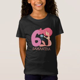 Girl 6e Födelsedagsfest sjöjungfru T-Shirt