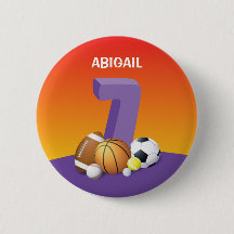 Girl 7:e Birthday Sports Bollar