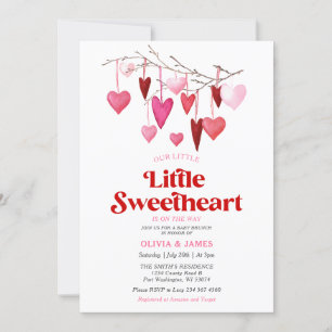Girl A Little Swehoney Valentine Baby Shower Inbjudningar