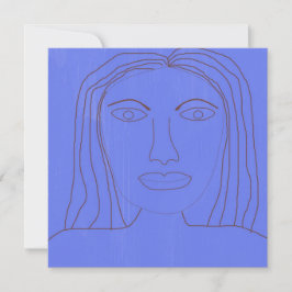 Girl abstrakt teckning art inbjudningar