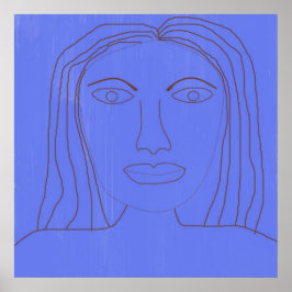 Girl abstrakt teckning art poster