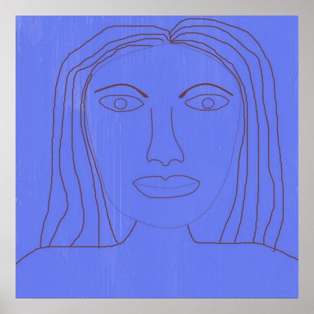 Girl abstrakt teckning art poster (Framsidan)