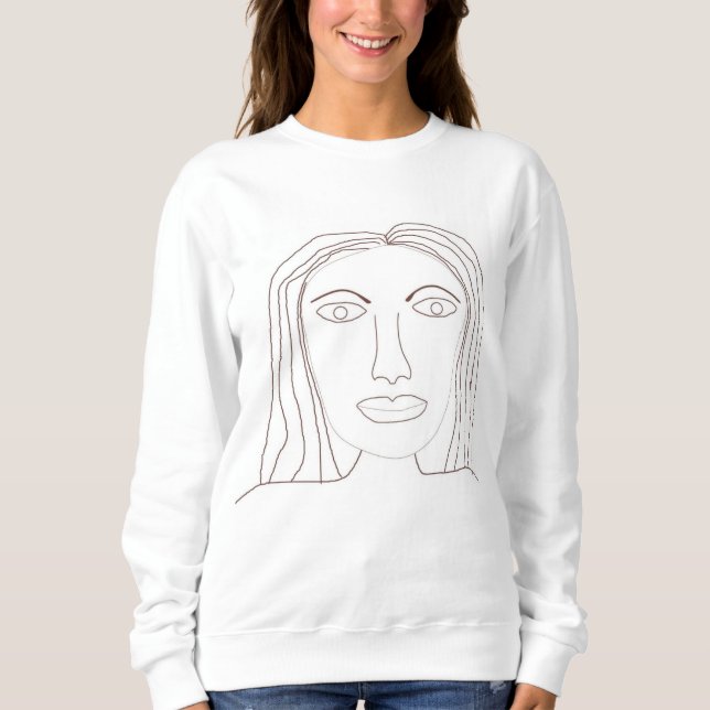 Girl abstrakt teckning art t shirt (Framsida)