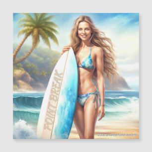 Girl Action Point Break Magnetisk Inbjudningskort