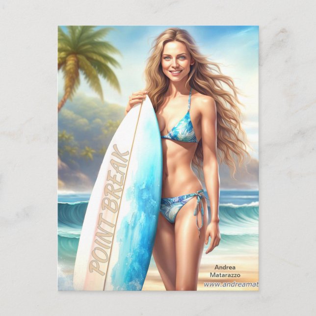 Girl Action Point Break Vykort (Framsida)