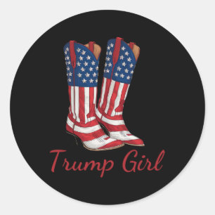 Girl American Flagga Vote Trump Girl Republican Co Runt Klistermärke