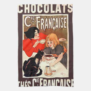 Girl and Cat, Vintage affisch, Alexandre Steinlen Kökshandduk