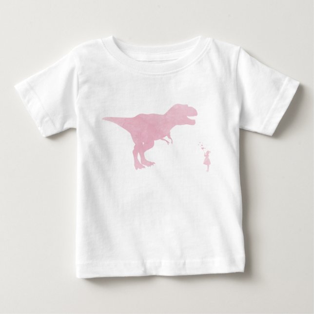 Girl and Dinosaur - Dinosaur Kärlek Shirt T (Framsida)