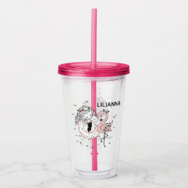 Girl and Flamingo Take Away Mugg
