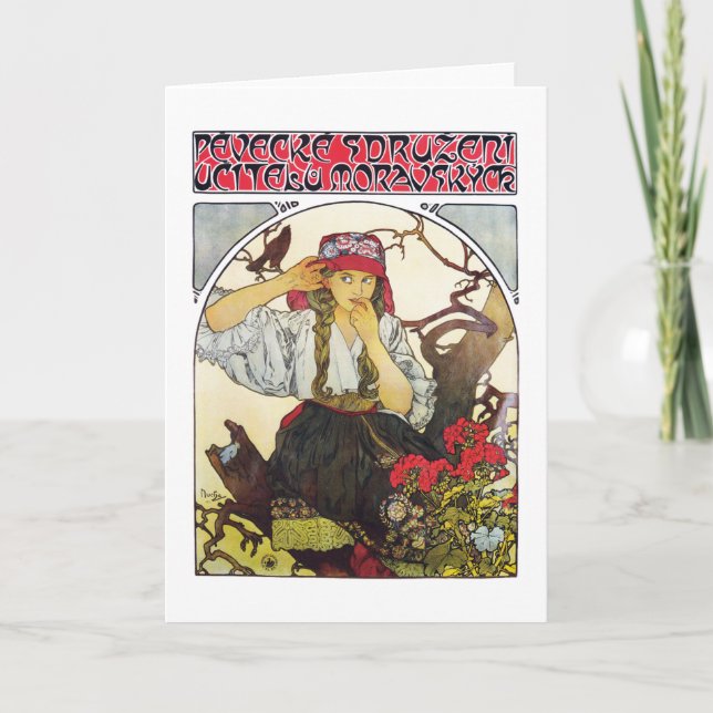 Girl and Geranium, Mucha Kort (Framsida)