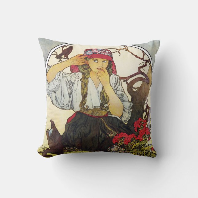 Girl and Geranium, Mucha Kudde (Framsida)