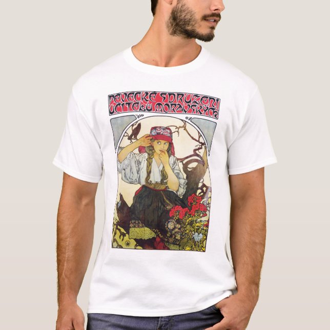 Girl and Geranium, Mucha T Shirt (Framsida)