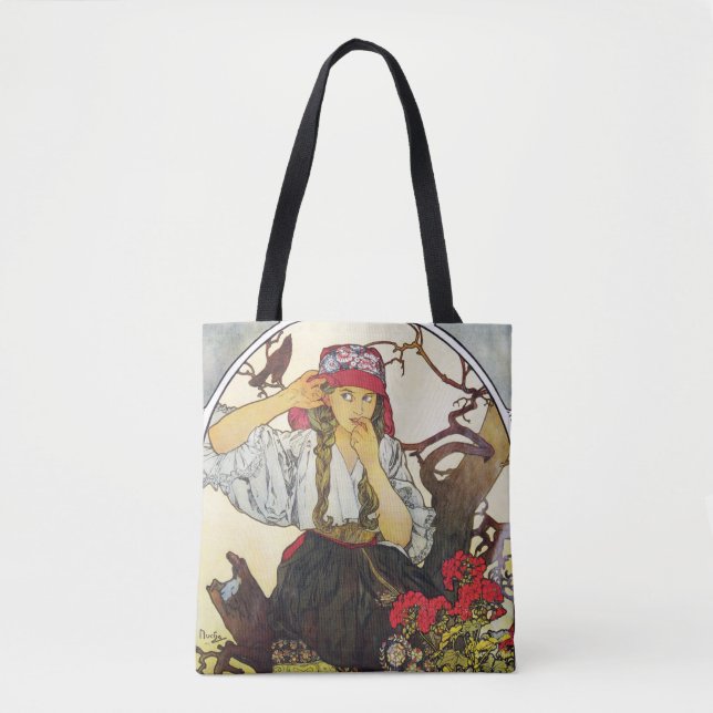 Girl and Geranium, Mucha Tygkasse (Framsida)
