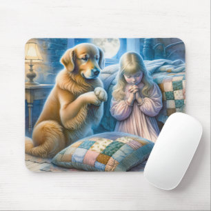 Girl and Golden Retriever Praying Musmatta